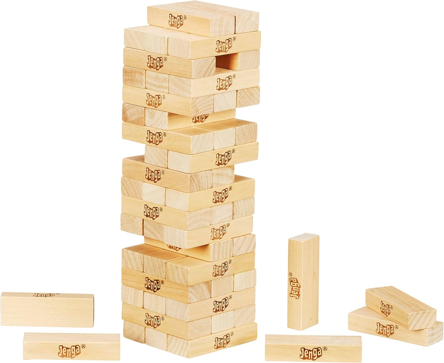 Klassiskt Jenga-spel med träklossar Klassiskt Jenga-spel med träklossar