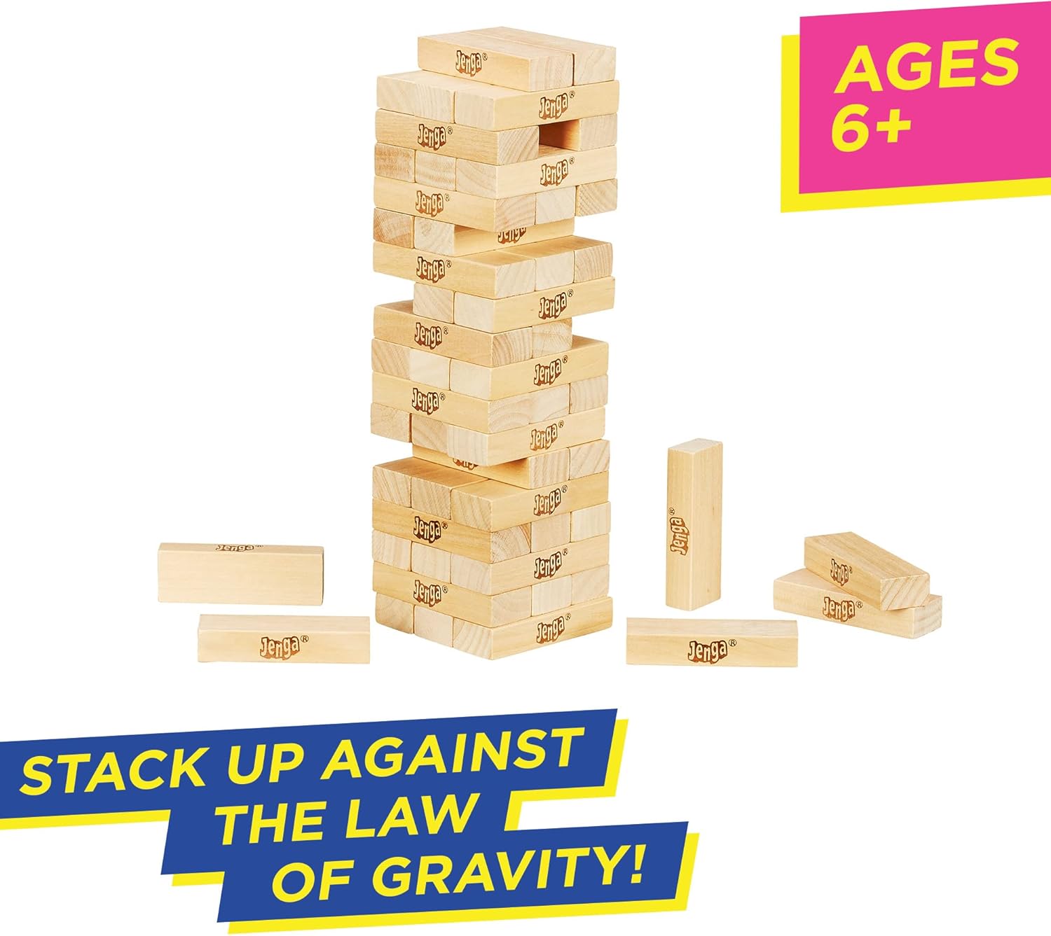 Klassiskt Jenga-spel med träklossar Klassiskt Jenga-spel med träklossar
