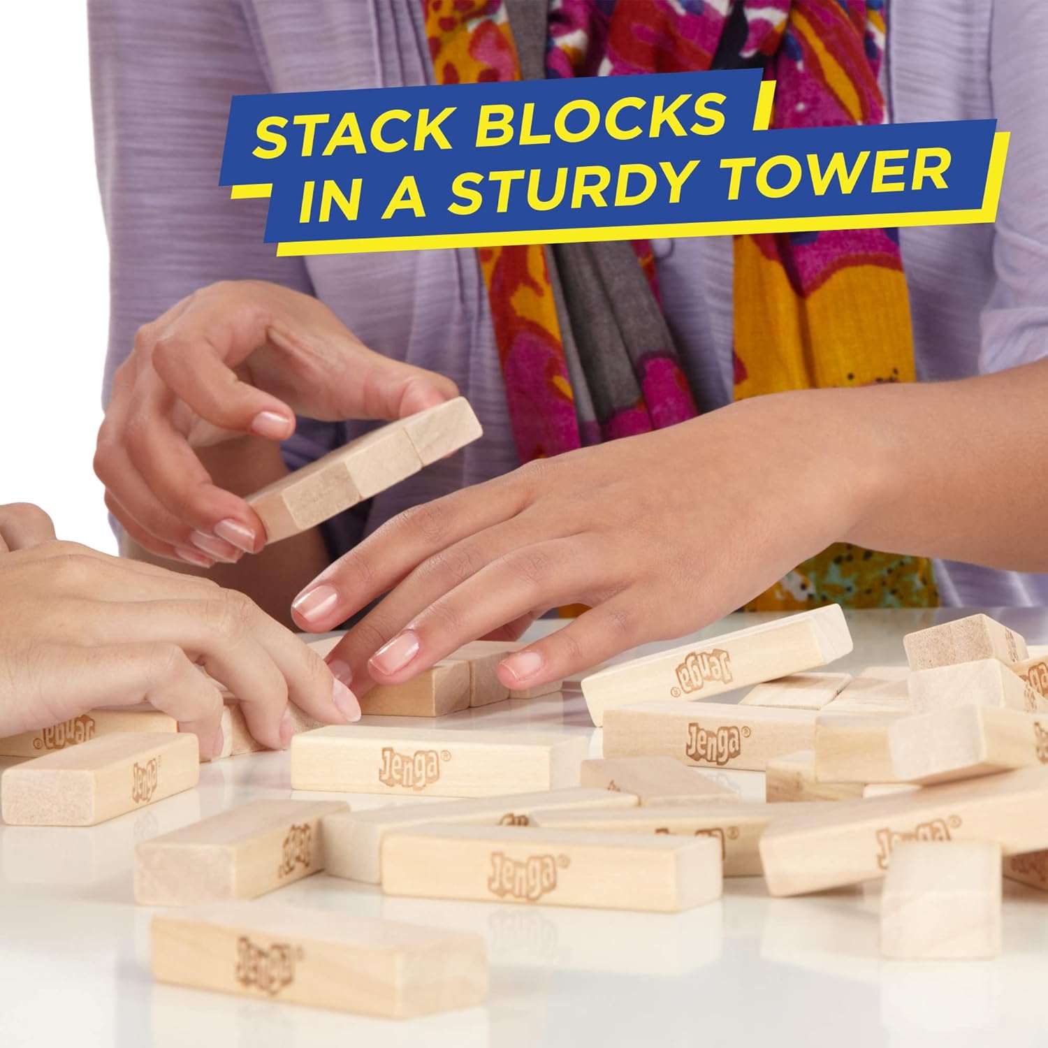 Klassiskt Jenga-spel med träklossar Klassiskt Jenga-spel med träklossar